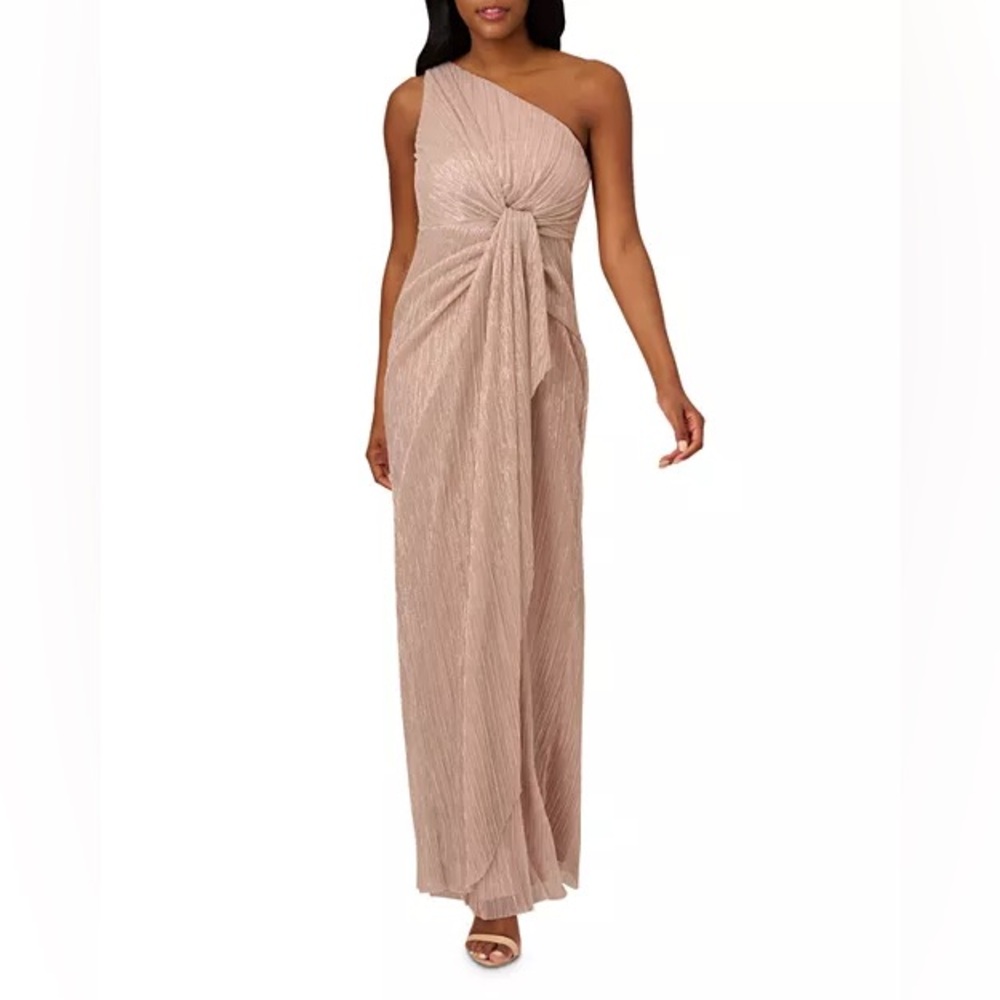Adrianna Papell One Shoulder Dress in Blush